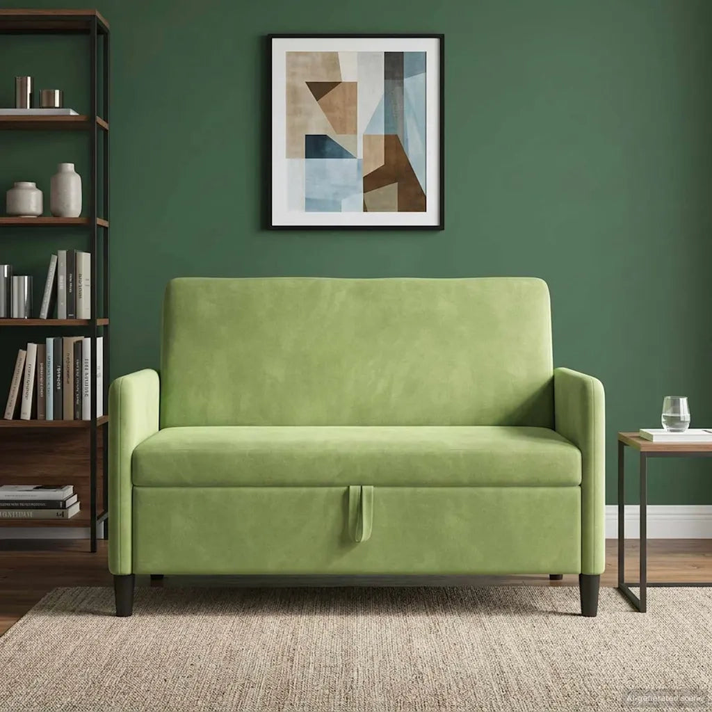 Divano con Storage Verde chiaro 122 x 78 x 87 cm Poliestere 42036908