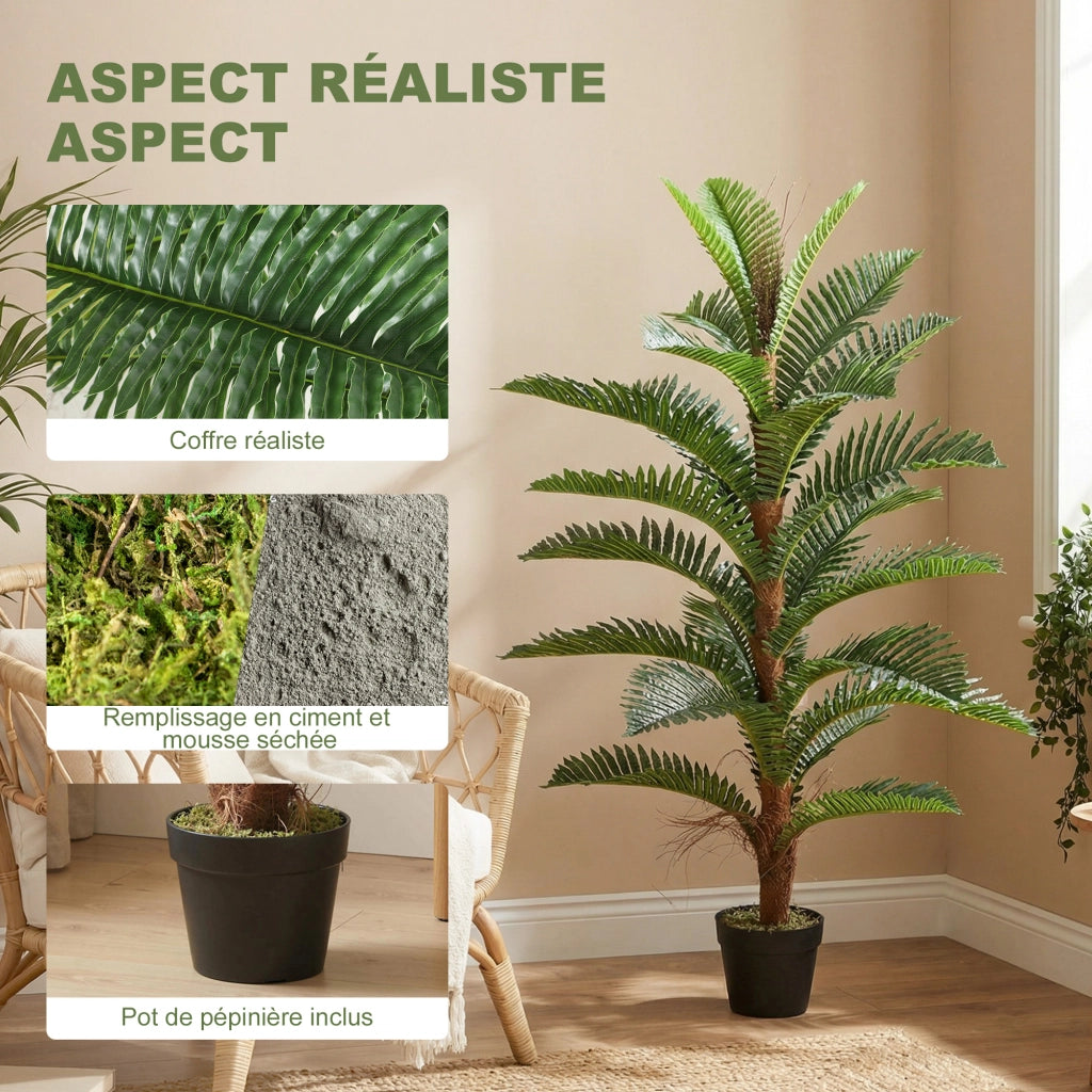 Palma Artificiale ¨C zephmum ¨C Verde 120 cm con Vaso in Plastica