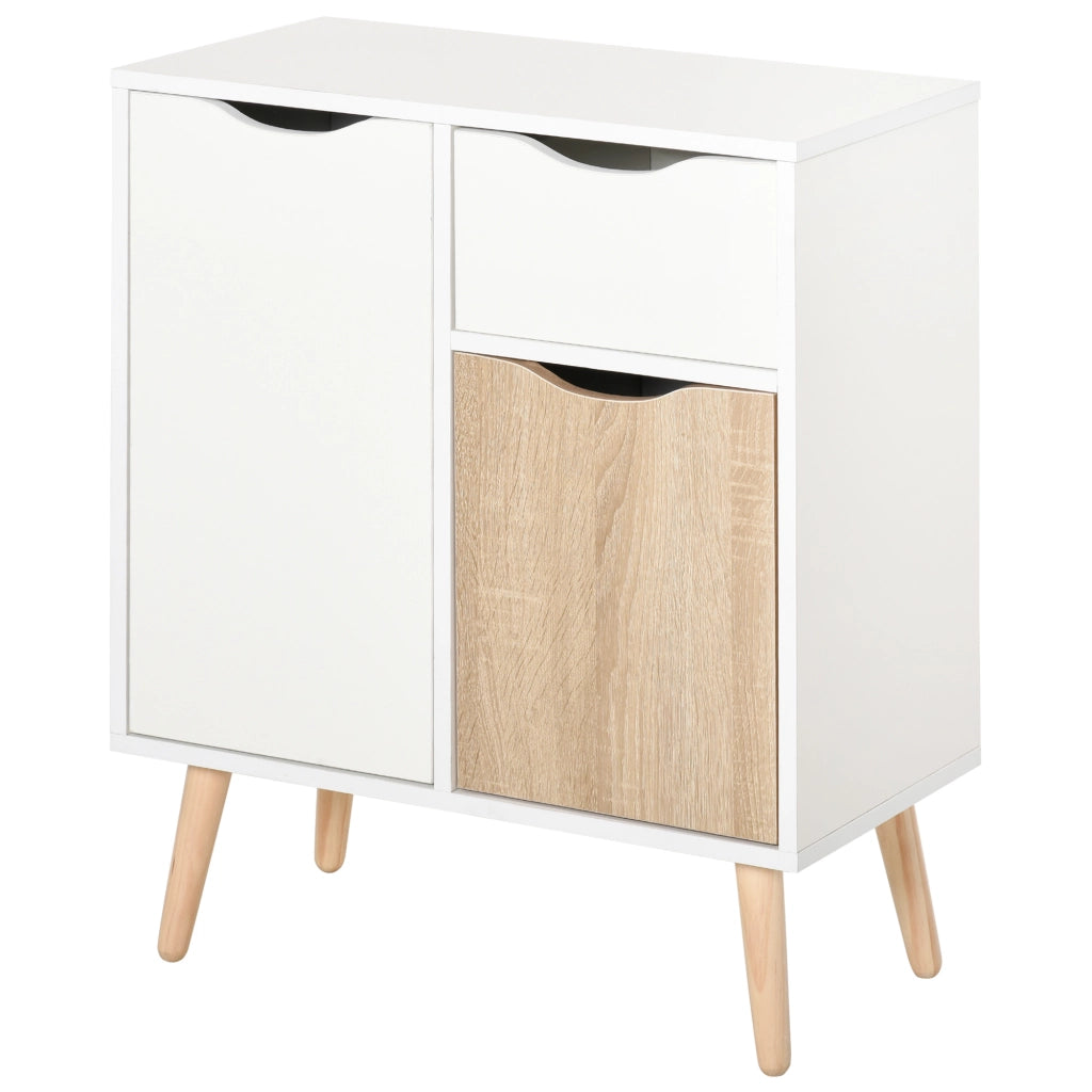 Buffet cassettiere design scandinavo ¨C zephmum ¨C 2 ante 1 cassetto scorrevole legno quercia chiaro