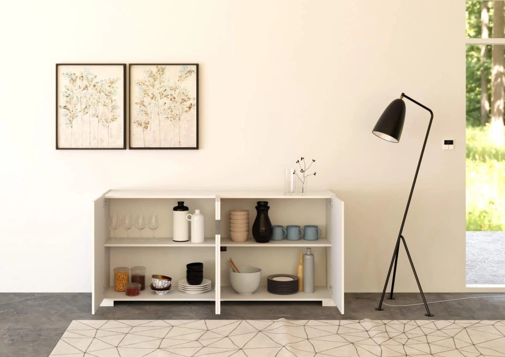 Madia 4 ante 174x40x81 cm bianco lucido - RIFLESSO