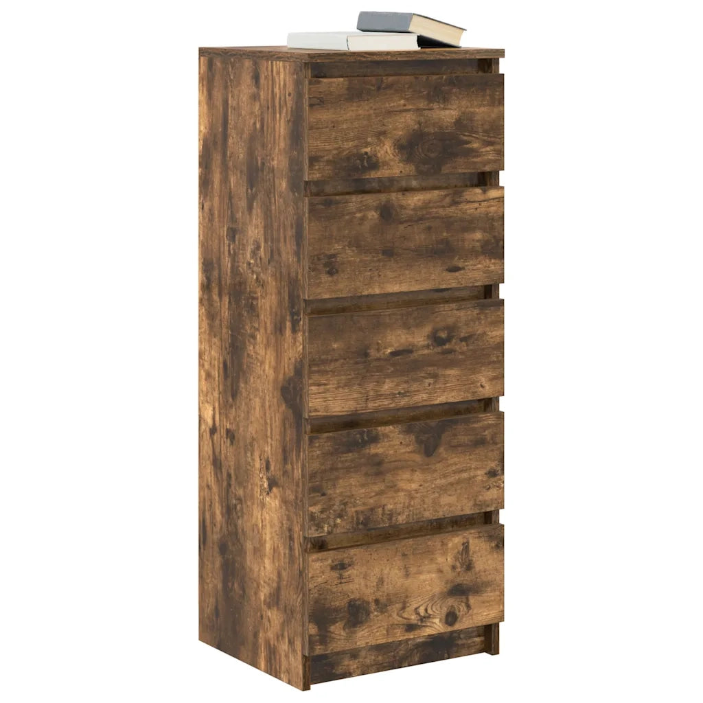 Credenza con Cassetti Rovere Fumo 37,5x35x99 cm in Truciolato 861764