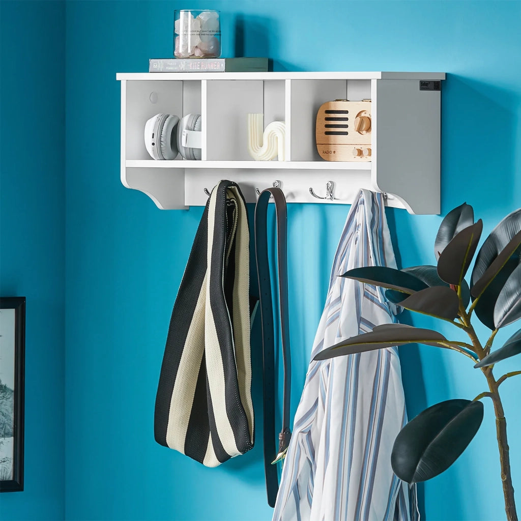 Portachiavi da parete Appendichiavi Appendiabiti Mensola da bagno L60cm Bianco FRG48-W