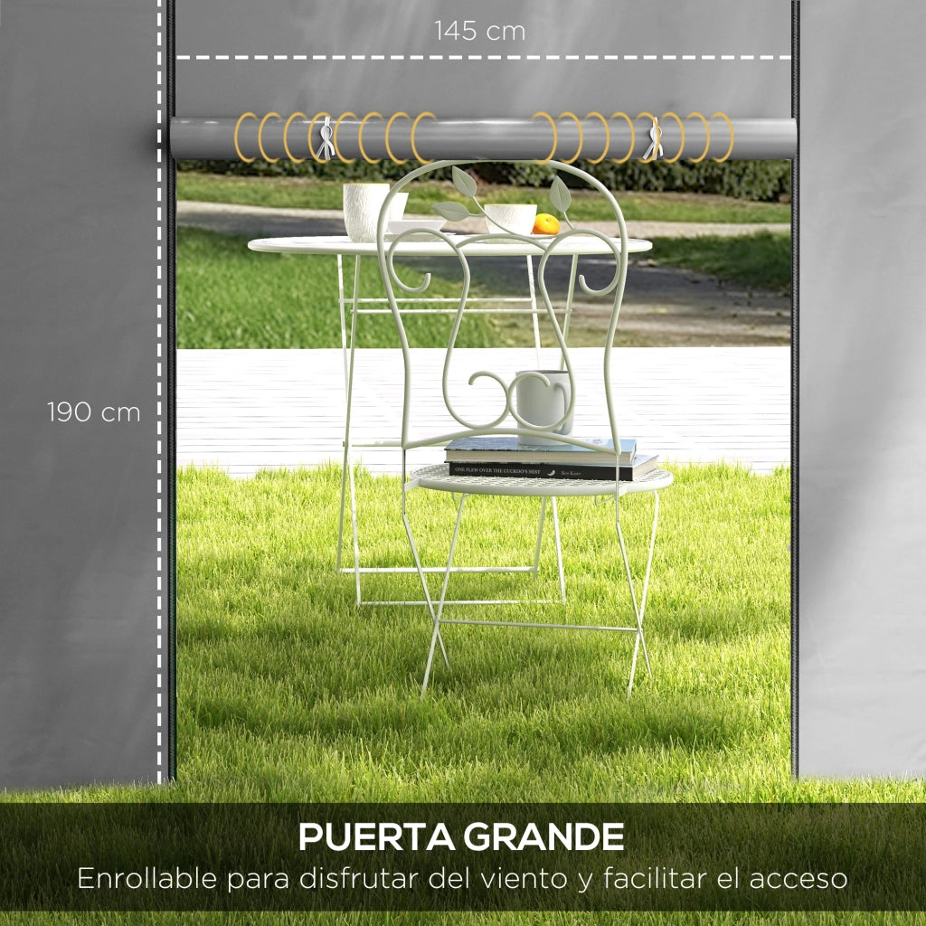 Pannelli Laterali per Gazebo 300x200 cm con Finestra e Porta ¨C zephmum ¨C Grigio