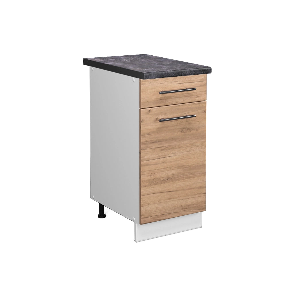 Mobiletto base per cucina Fame-Line Rovere dorato/Bianco 40 cm, PL Antracite Vicco