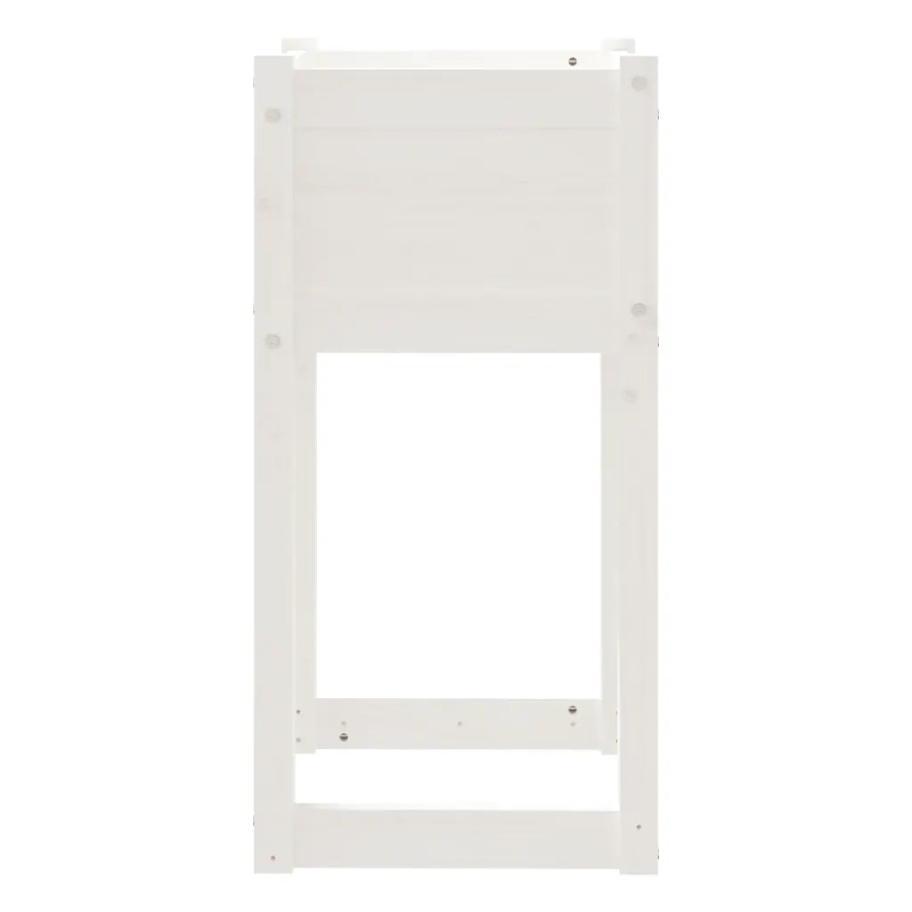Fioriera | Cassetta per fiori | Vaso Bianca 40x40x81 cm in Legno Massello di Pino