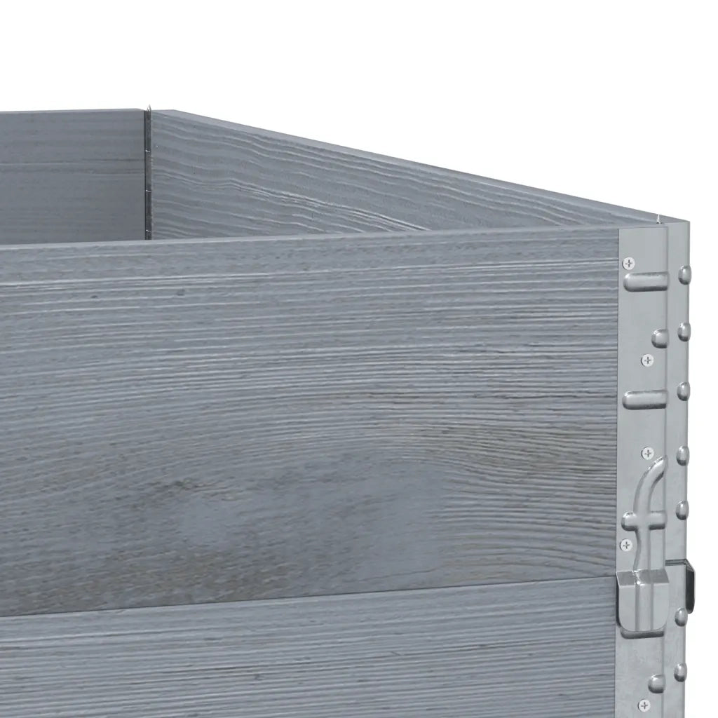 Paretali per Pallet 3 pz Grigi 100x100cm Legno Massello di Pino CFW2684532