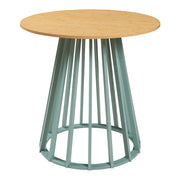 Tavolo da pranzo 76 x diametro 80 cm effetto rovere verde pastello 03_0011101