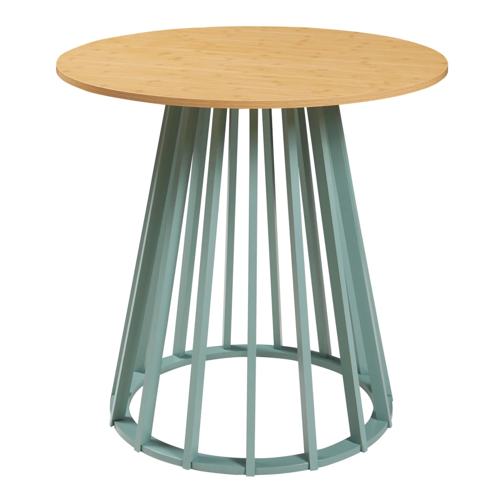 Tavolo da pranzo 76 x diametro 80 cm effetto rovere verde pastello 03_0011101