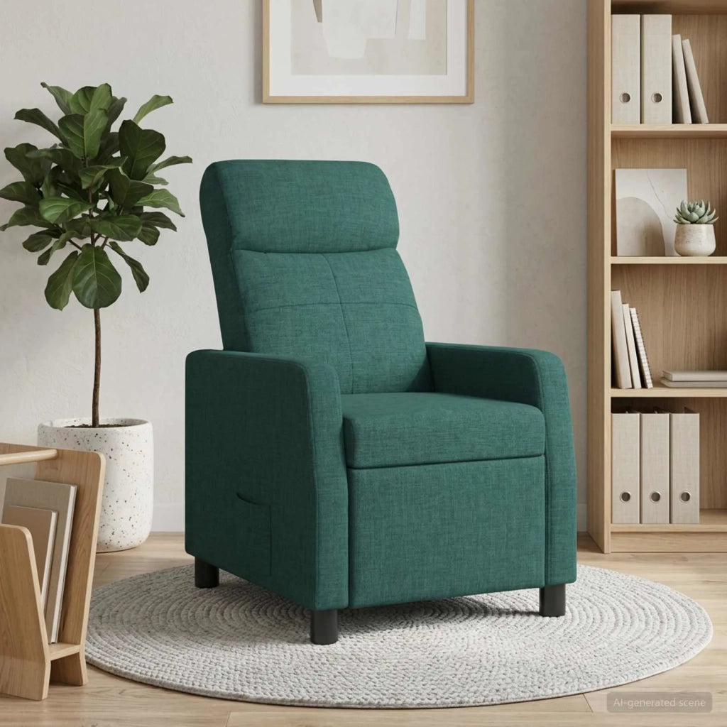Divano Sedia-Poltrona reclinabile Verde Scuro Tessuto 800437