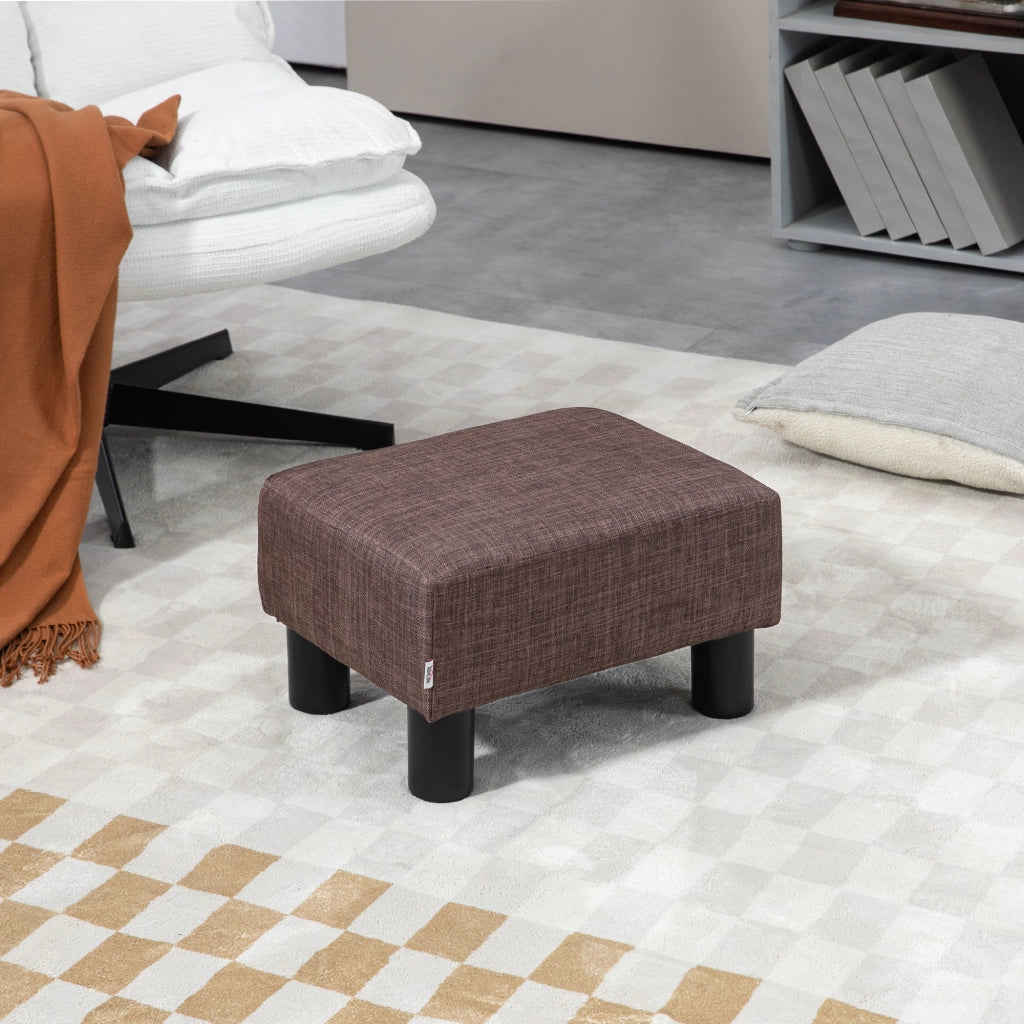 Pouf/sgabello rettangolare imbottito, portata massima 100 kg, per soggiorno/ingresso, marrone, 40 x 30 x 24 cm