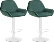 Set di 2 sgabelli da bar Braga velluto bianco 5