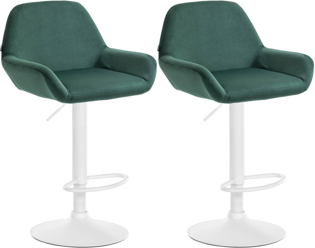 Set di 2 sgabelli da bar Braga velluto bianco 5