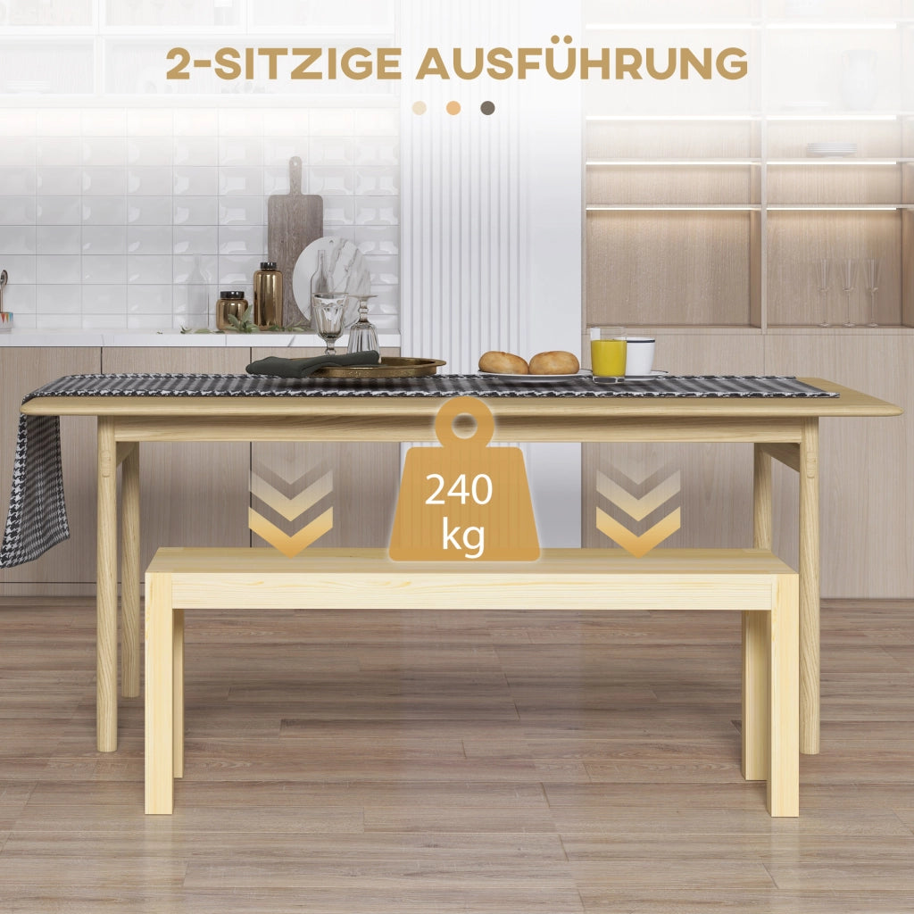 Panca da pranzo in legno massello ¨C Xylo ¨C 3 posti 120x33x45 cm naturale