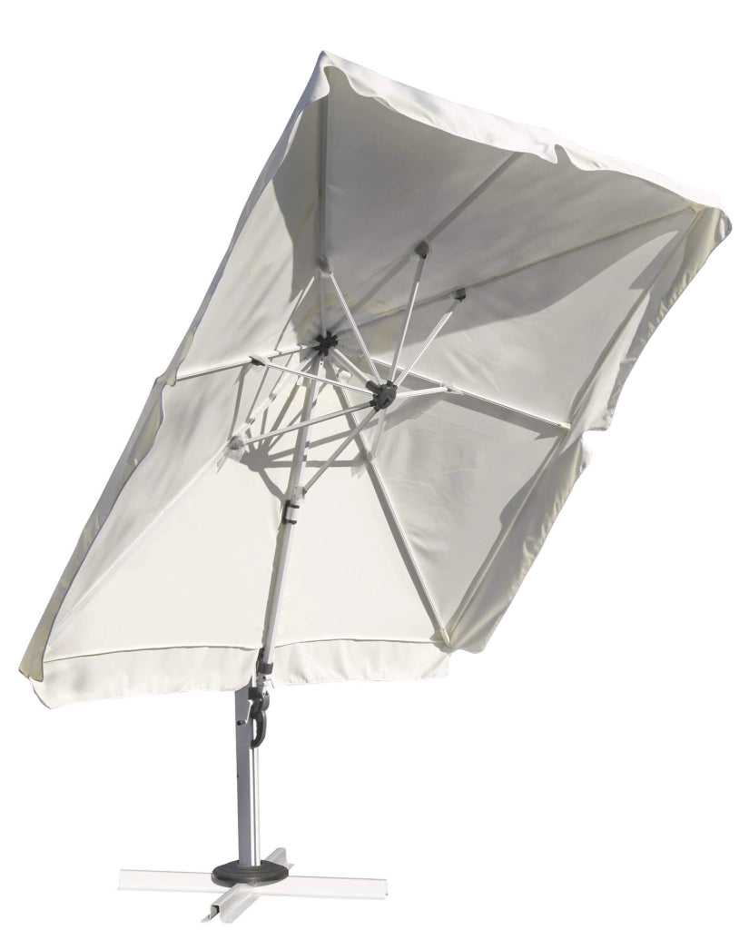 Ombrellone da Giardino Decentrato 3x4m in Alluminio e Poliestere Bianco