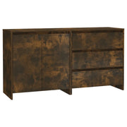 Credenze 2 pz | Madia | Buffet da pranzo | Armadio da pranzo Rovere Fumo in Legno Multistrato