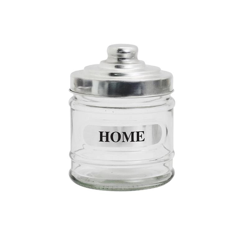 MA MAISON HOME BARATTOLO IN VETRO CON RILIEVO COPERCHIO IN ALLUMINIO SCRITTA ASSORTITA 280 ML