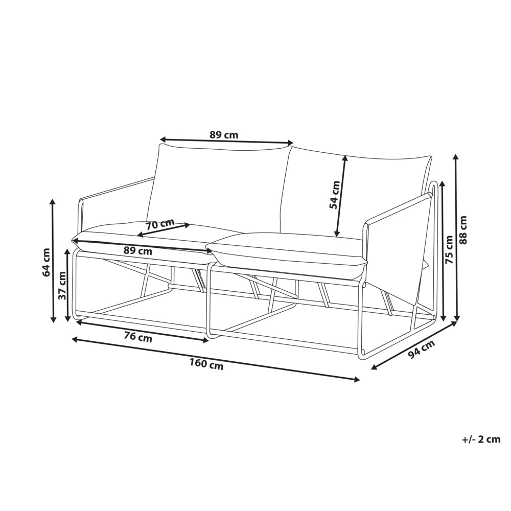 Divano basso oversize in metallo con cuscini schienale e seduta Arredamento da interno ed esterno senza braccioli da giardino beige chiaro