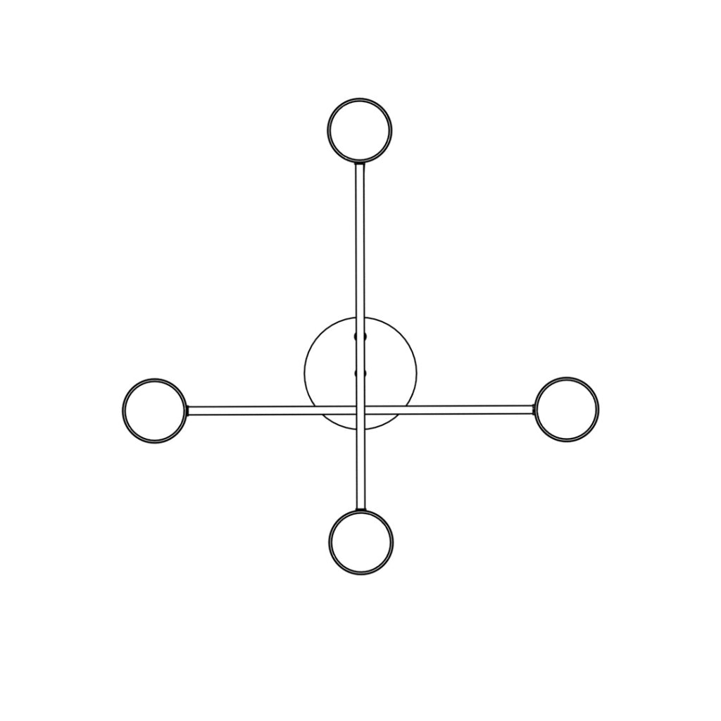 Plafoniera minimalista nera HALO 60cm 4xGX53 Emibig