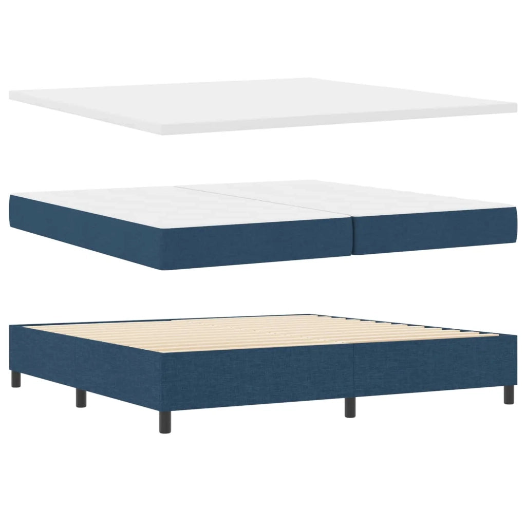 Letto a molle con materasso con led Blu 200 x 200 cm Tessuto 3342976