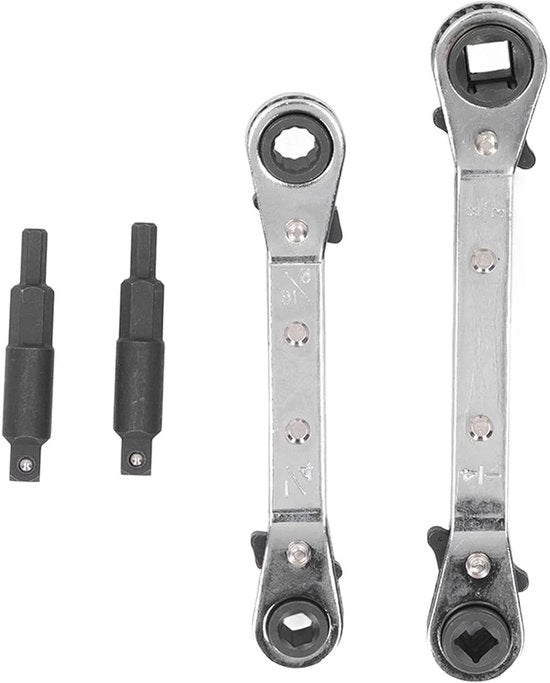 Set di chiavi per servizi HVAC e riparazioni frigorifere 3/8 - 1/4 pollici - Chiave inglese con durezza elevata e testa a sei facce