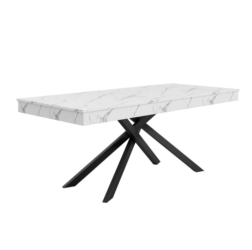 Tavolo da pranzo allungabile 140-180x80 cm; MDF bianco