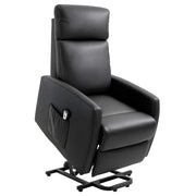 Poltrona relax elettrica alzapersona reclinabile con poggiapiedi ¨C Xylo ¨C Similpelle nera