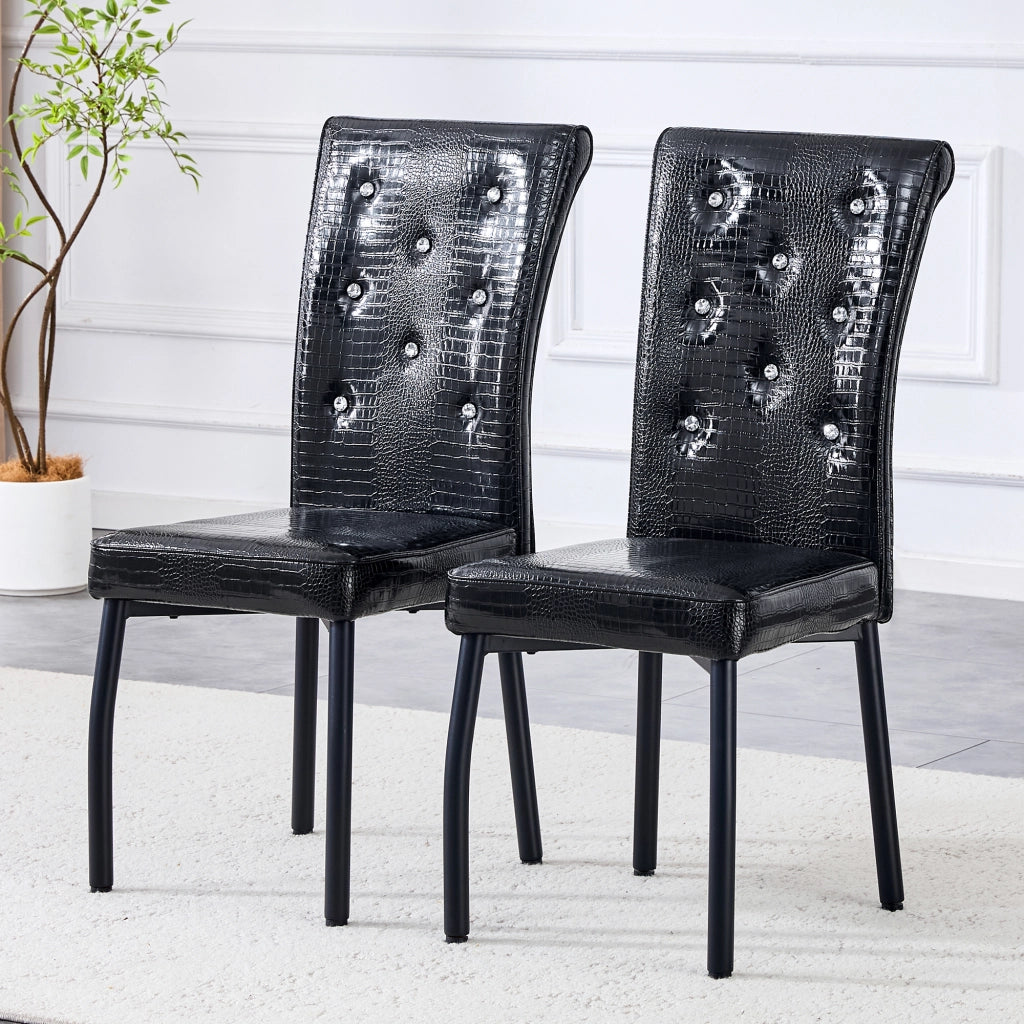 SEDIA DA PRANZO Set da 2 pezzi Nero in PVC e metallo