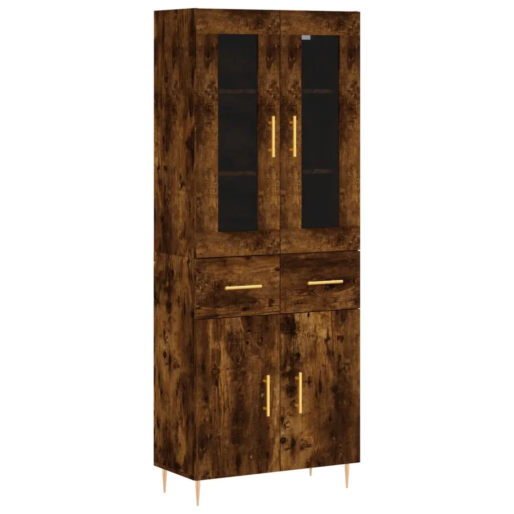Credenza | Madia | Buffet da pranzo | Armadio da pranzo Rovere Fumo 69,5x34x180 cm in Legno Multistrato