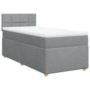 Letto singolo | Letto per adulti | Giroletto a Molle con Materasso Grigio Chiaro 80x200 cm Tessuto