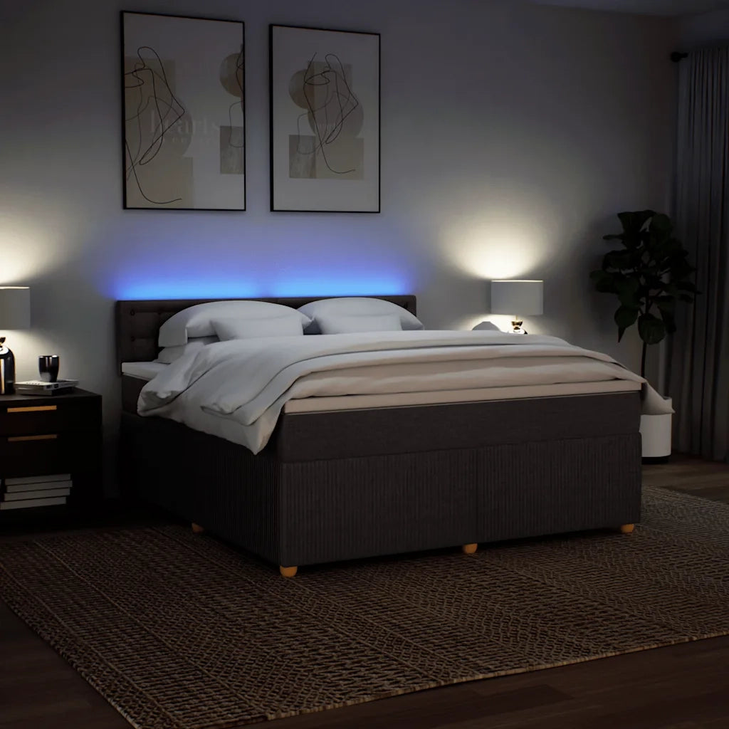 vidaXL Giroletto a Molle con Materasso Marrone Scuro 180x200cm Tessuto