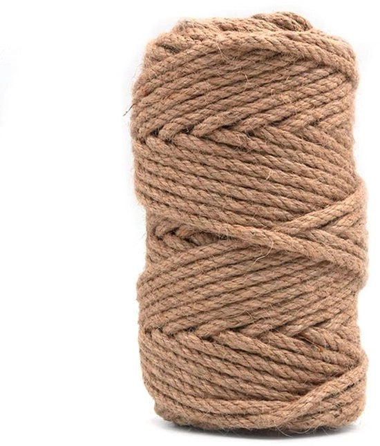 Tessuto di Juta 6mm di Diametro - Lunghezza 50 Metri - Corda Naturale Forte - Giardino/Decorazione - Biodegradabile - Manufatto Artigianale