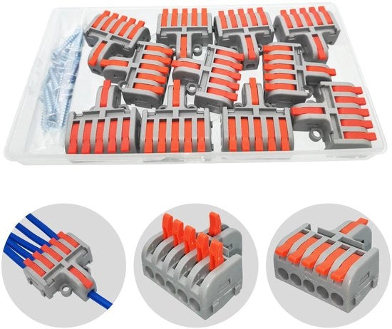 Set di connettori elettrici blocco di 11 pezzi per connessione rapida dei circuiti con viti - connettori a filo compatti