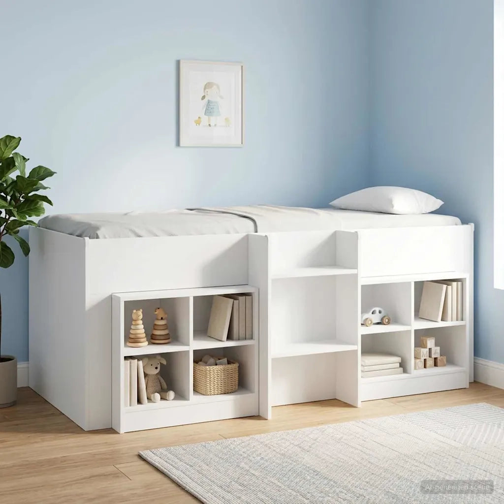Letto Alto per Bambini 2 pcs Bianco 98.5 x 200 cm 3422563