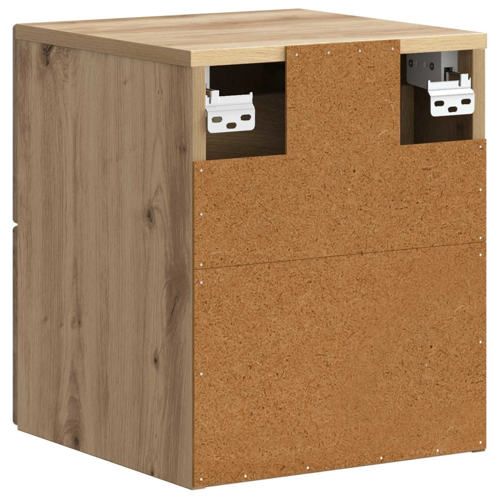 Mobiletto da notte a muro con cassetto 2 pcs Rovere Artigianale 898994