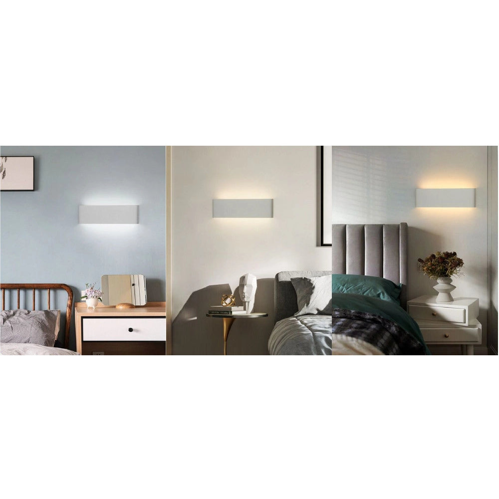 Trade Shop - Applique Muro Led 15 W Doppia Emissione Di Luce Bianco Rettangolare Moderno E57 -
