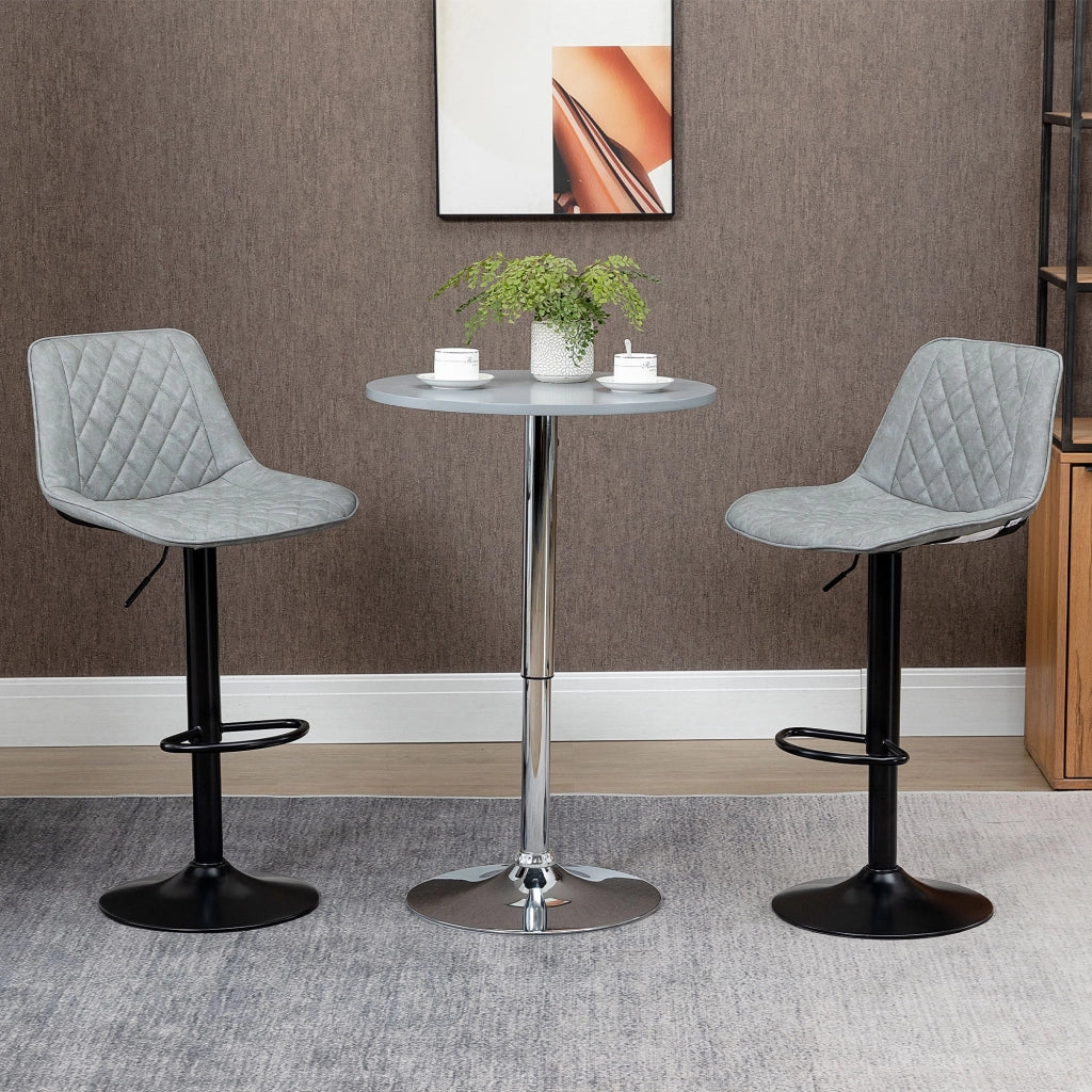 Set di 2 sgabelli da bar girevoli altezza regolabile ¨C zephmum ¨C grigio similpelle 86-106 cm