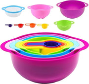 Set di 8 pezzi per la pulizia dei legumi multifunzionale - asciugamano a secco - set di mescolamento e dosaggio - piastra stivabile - accessorio per fissaggio