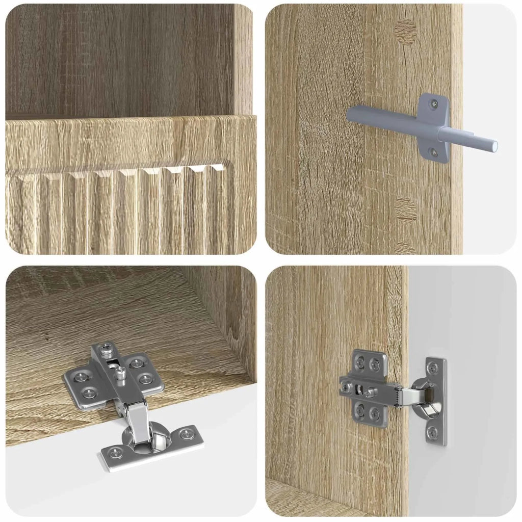 Mobile TV LED a 5 pezzi Rovere Sonoma Legno ingegnerizzato 3416416