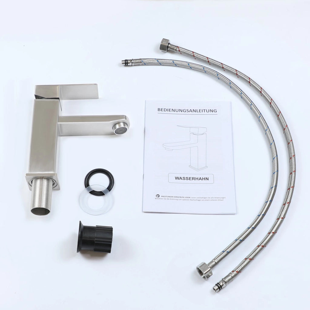 ZMH rubinetto per lavabo bagno alta pressione tirante in acciaio inox