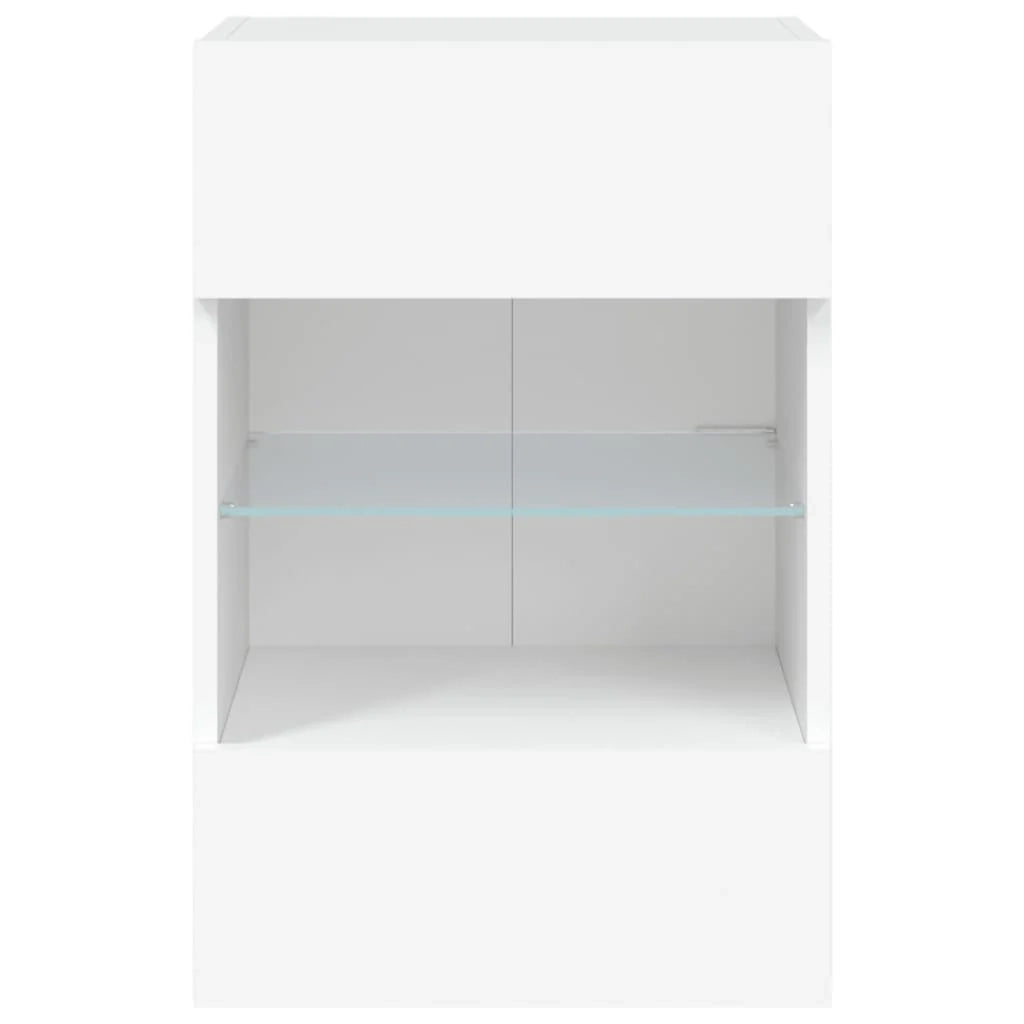 Mobile TV multimediale scaffale TV credenza mobile TV sala da pranzo soggiorno camera da letto montaggio a parete con luci LED 40 x 30 x 60,5 cm bianco 02_0027880