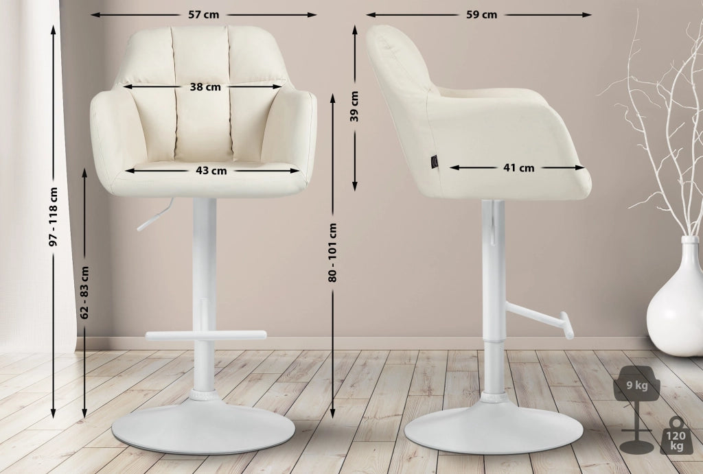 Barhocker Natoma Kunstleder weiЯ