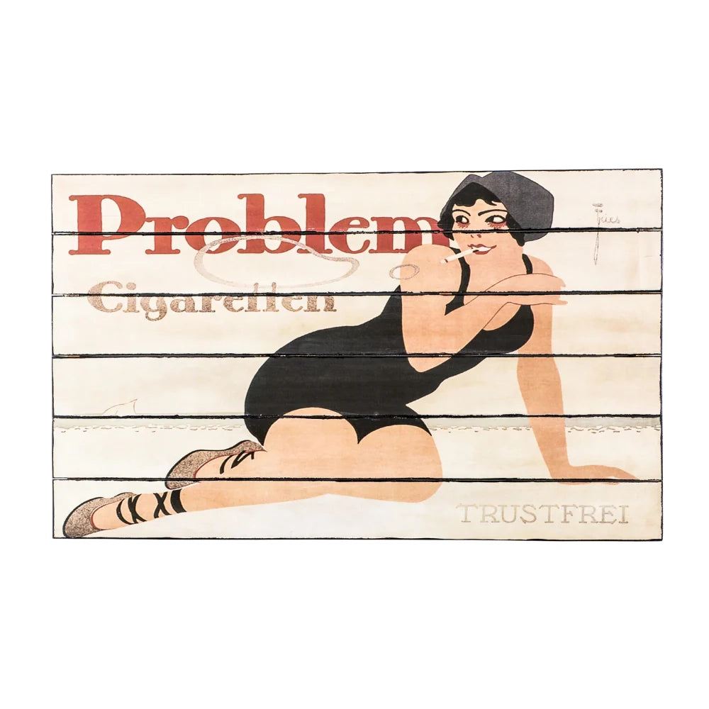 Stampa su legno da parete lady 100x60 cm design moderno | Duzzle