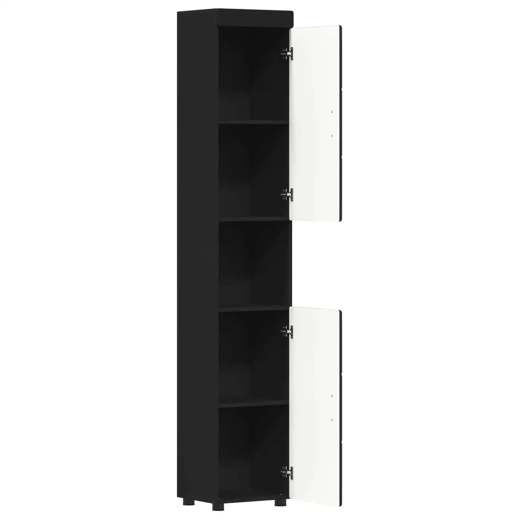 Set di Armadi da Bagno TULUM Nero 37 x 31,5 x 203 cm