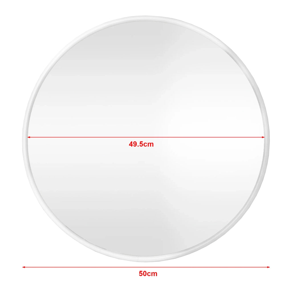 Specchio da parete rotondo 50 cm bianco opaco 03_0007941