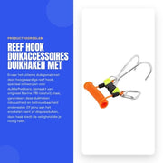 Solidchoice- Reef Hook - Roestvrij Staal - Antislip Dubbele Haak - Spiralen Koord - Veiligheidsaccessoires - Hoogwaardige Kwaliteit - Duikhaak