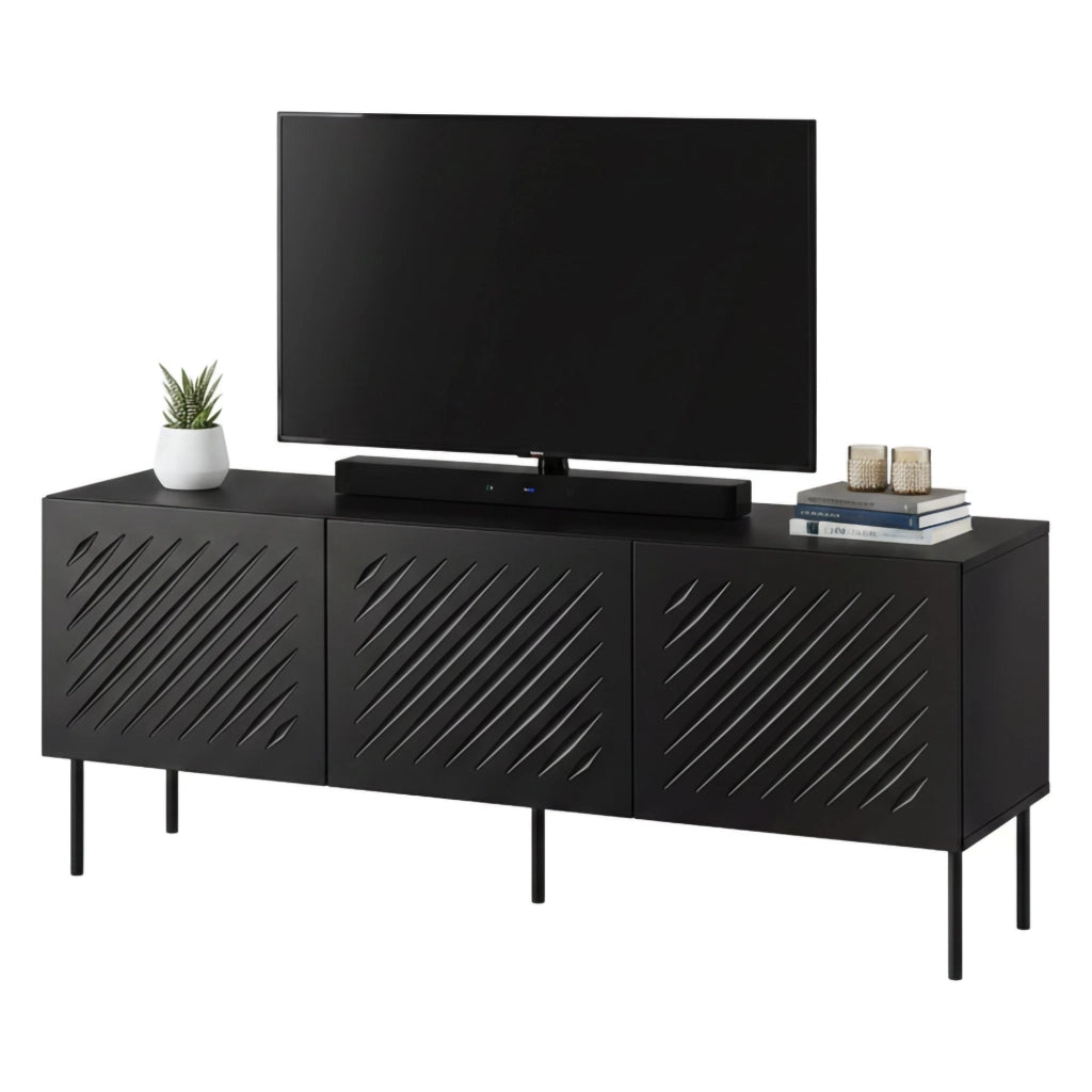 Termoli, Mobile Porta tv, 150.5x42x60h cm Nero