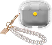 Hoes trasparente duraturo per AirPods 4a generazione con maniglia a forma di perla, progetto resistente allo shock e resistente ai graffi, compatibile con MagSafe e funzione anti-slip.