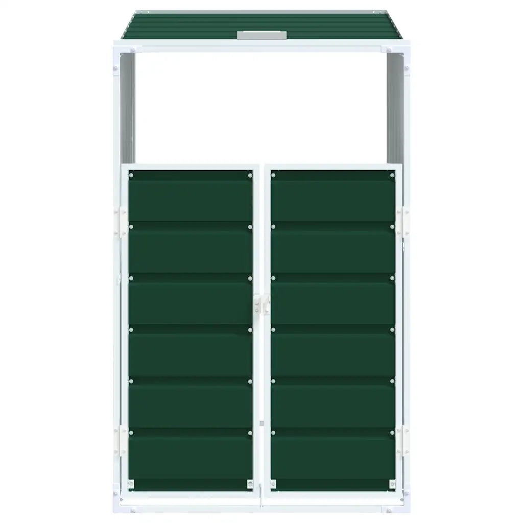 Copribidone con Ruote Bidone Singolo Verde 72x81x115cm Acciaio 4006171