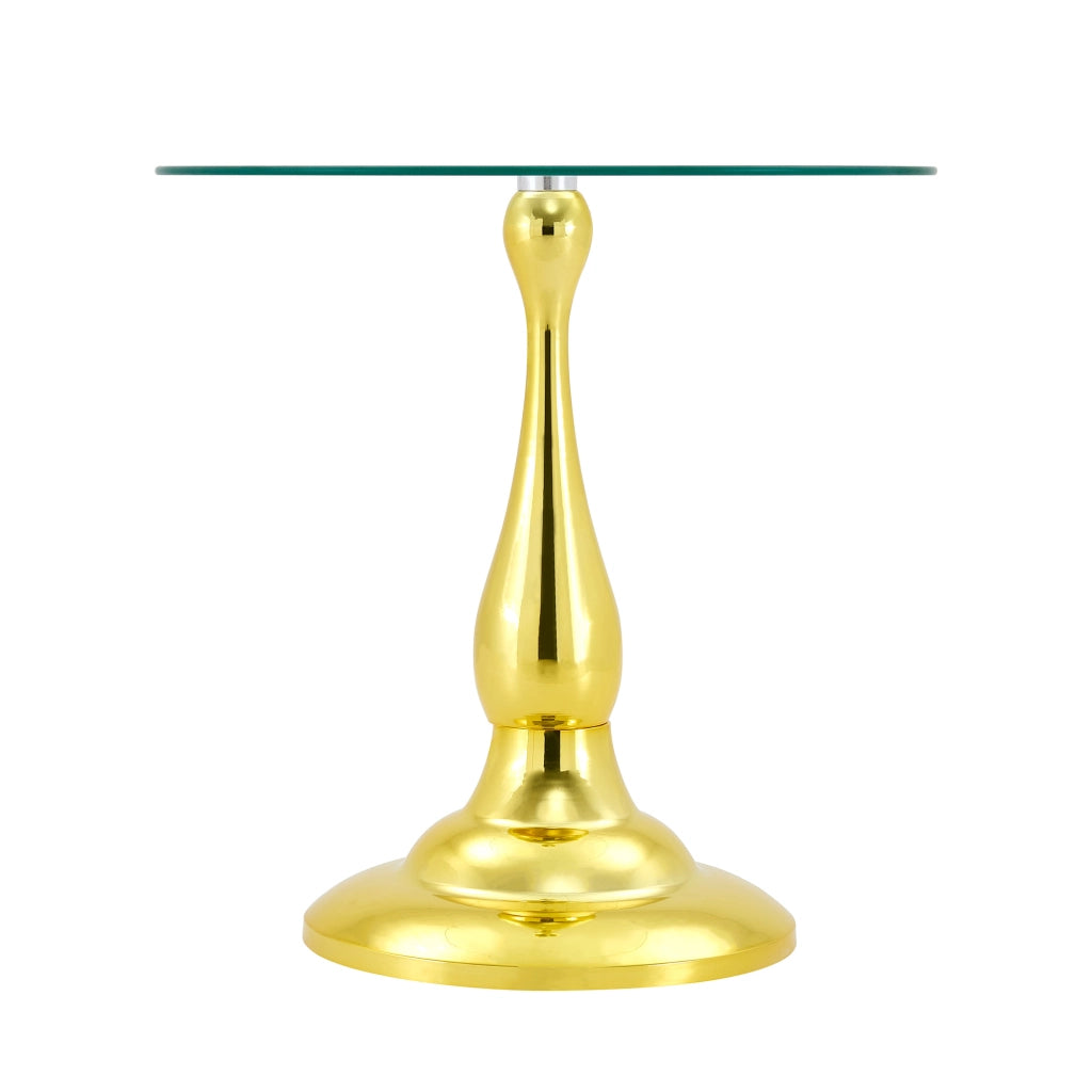 Tavolino basso rotondo in vetro temperato con base in metallo dal design moderno per soggiorno e camera da letto oro