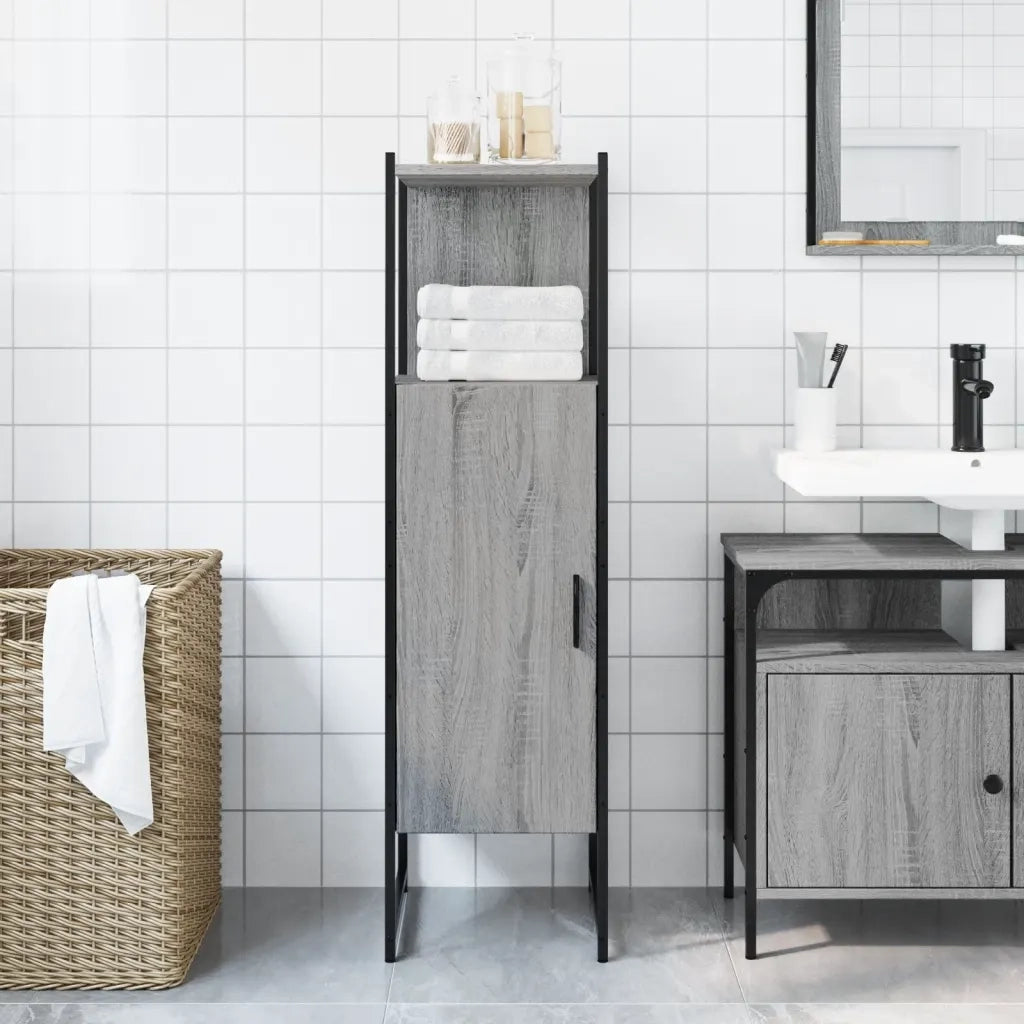 Mobile da Bagno Grigio Sonoma 33x33x120,5cm Legno Multistratocod mxl 112508
